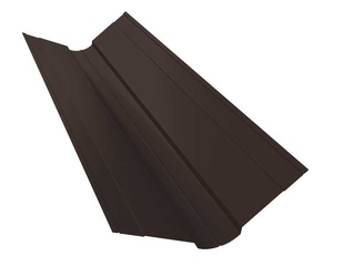 Планка ендовы верхней Grand Line фигурной 100x100 0,5 Quarzit RR 32 темно-коричневый 0 - в «Монолит-Металлопрокат».