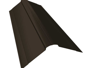 Планка конька фигурного 150x150 0,5 Velur RR 32 темно-коричневый