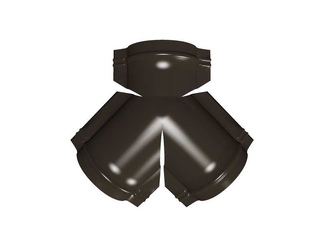Тройник Y конька полукруглого Rooftop Matte с пленкой RR 32 темно-коричневый ШК 0 - в «Монолит-Металлопрокат».