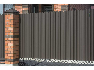 Штакетник П-образный А фигурный Grand Line 0,5 Satin Matt RR 32 Темно-Коричневый